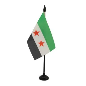 DRAPEAU DE TABLE SYRIE - ARMÉE SYRIENNE LIBRE 15x10cm - PETIT DRAPEAUX DE BUREAU SYRIEN 10 x 15 cm
