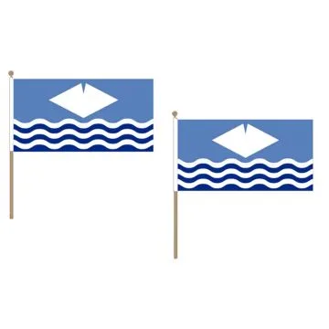 DRAPEAU Í?LE DE WIGHT 45x30cm HAMPE en bois - LOT DE 10 DRAPEAUX ISLE OF WIGHT - ANGLETERRE 30 x 45 cm