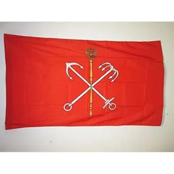 DRAPEAU SAINT-PÍ?TERSBOURG 90x60cm - DRAPEAU SAINT-PÍ?TERSBOURGEOIS - RUSSIE 60 x 90 cm Fourreau pour hampe