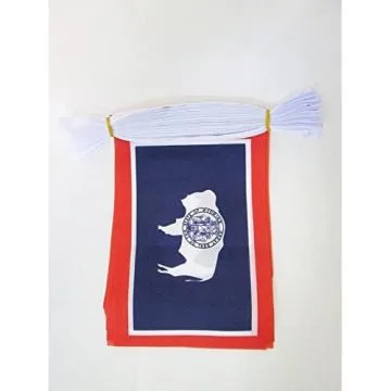 GUIRLANDE 6 mètres 20 DRAPEAUX WYOMING 21x15 cm - DRAPEAU DE L\'Í?TAT AMÍ?RICAIN DU WYOMING 15 x 21 cm