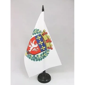 DRAPEAU DE TABLE VILLE DE LYON 21x14cm - PETIT DRAPEAUX DE BUREAU LYONNAIS 14 x 21 cm