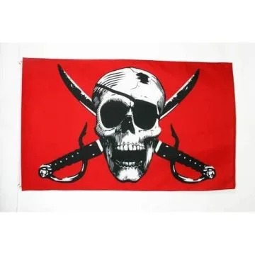 DRAPEAU PIRATE TÊTE DE MORT 150x90cm - DRAPEAU CORSAIRE 90 x 150 cm - DRAPEAUX