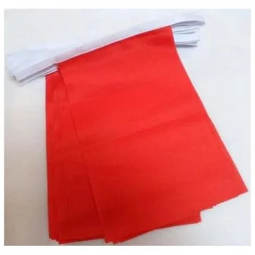 Guirlande 12 mètres 20 Drapeaux Unicolore Rouge 45x30 cm - Drapeau de couleur rouge 30 x 45 cm