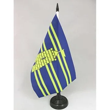 DRAPEAU DE TABLE TERRITOIRE DE BELFORT 21x14cm - PETIT DRAPEAUX DE BUREAU DÉPARTEMENT BELFORTAIN 14 x 21 cm