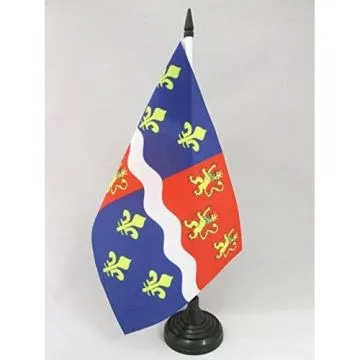 DRAPEAU DE TABLE SOMME 21x14cm - PETIT DRAPEAUX DE BUREAU DÉPARTEMENT SAMARIEN 14 x 21 cm