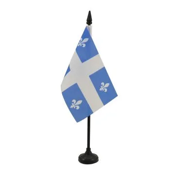 DRAPEAU DE TABLE QUÉBEC 15x10cm - PETIT DRAPEAUX DE BUREAU QUÉBÉCOIS - CANADA 10 x 15 cm