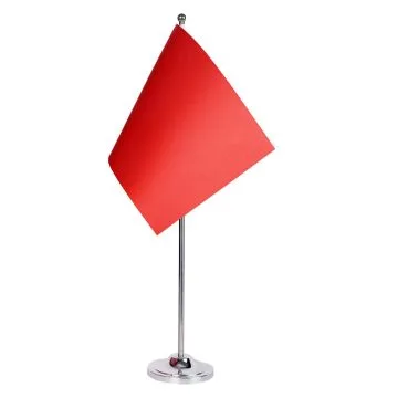 DRAPEAU DE TABLE prestige UNICOLORE ROUGE 22x15cm en SATIN - GRAND DRAPEAUX DE BUREAU DE COULEUR ROUGE 15 x 22 cm