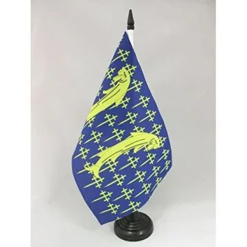 DRAPEAU DE TABLE MEUSE 21x14cm - PETIT DRAPEAUX DE BUREAU DÉPARTEMENT MEUSIEN 14 x 21 cm