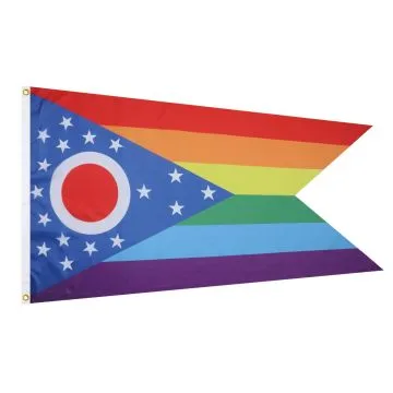 DRAPEAU OHIO ARC-EN-CIEL 150x90cm - DRAPEAU DE L\'OHIO GAY 90 x 150 cm - DRAPEAUX