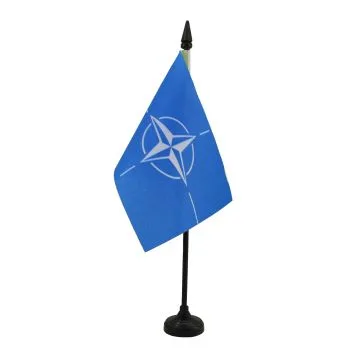 DRAPEAU DE TABLE OTAN 15x10cm - PETIT DRAPEAUX DE BUREAU DE L\'OTAN 10 x 15 cm