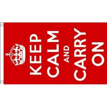 DRAPEAU KEEP CALM AND CARRY ON 150x90cm - DRAPEAU ANGLAIS - ROYAUME-UNI - UK 90 x 150 cm - DRAPEAUX