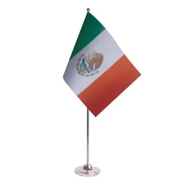 DRAPEAU DE TABLE prestige MEXIQUE 22x15cm en SATIN - GRAND DRAPEAUX DE BUREAU MEXICAIN 15 x 22 cm