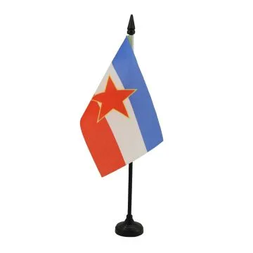 DRAPEAU DE TABLE YOUGOSLAVIE 15x10cm - PETIT DRAPEAUX DE BUREAU YOUGOSLAVE 10 x 15 cm