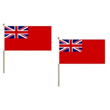 DRAPEAU ROYAUME-UNI RED ENSIGN 45x30cm HAMPE en bois - LOT DE 10 DRAPEAUX PAVILLON MARINE UK - ROYAL NAVY 30 x 45 cm
