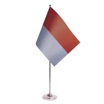 DRAPEAU DE TABLE prestige MONACO 22x15cm en SATIN - GRAND DRAPEAUX DE BUREAU MONÉGASQUE 15 x 22 cm