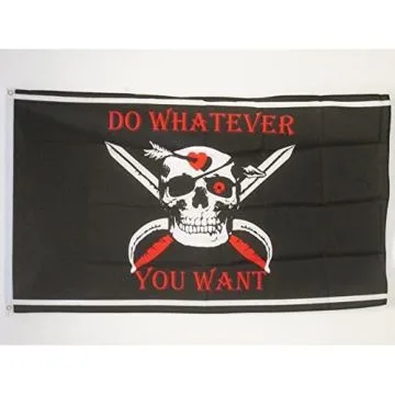 DRAPEAU PIRATE DO WHATEVER YOU WANT 150x90cm - DRAPEAU CORSAIRE 90 x 150 cm - DRAPEAUX