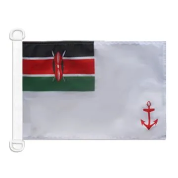 Pavillon nautique Pavillon de guerre Kenya 45x30 cm Anneaux Plastiques