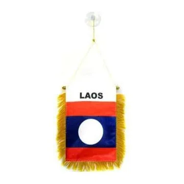 FANION LAOS 15x10cm - Mini drapeau LAOSIEN 10 x 15 cm spécial voiture - Bannière
