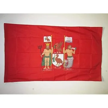 DRAPEAU LIVERPOOL 150x90cm - DRAPEAU CITÍ? DE LIVERPOOL - MERSEYSIDE 90 x 150 cm Fourreau pour hampe