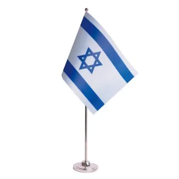 DRAPEAU DE TABLE prestige ISRAËL 22x15cm en SATIN - GRAND DRAPEAUX DE BUREAU ISRAÉLIEN 15 x 22 cm