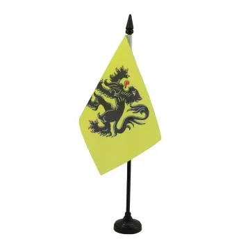 DRAPEAU DE TABLE FLANDRE 15x10cm - PETIT DRAPEAUX DE BUREAU FLAMAND - FLANDRES - BELGIQUE 10 x 15 cm