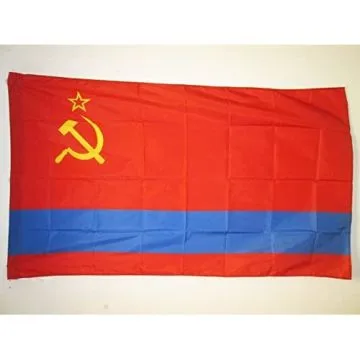 DRAPEAU RÍ?PUBLIQUE SOCIALISTE SOVIÍ?TIQUE KAZAKHE 1936-1991 90x60cm - DRAPEAU DE LA RSS DU KAZAKHSTAN EN URSS 60 x 90 cm Fourreau pour hampe