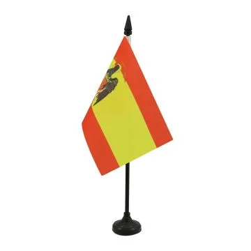 DRAPEAU DE TABLE ESPAGNE 1977-1981 15x10cm - PETIT DRAPEAUX DE BUREAU ESPAGNOL ANCIEN 10 x 15 cm