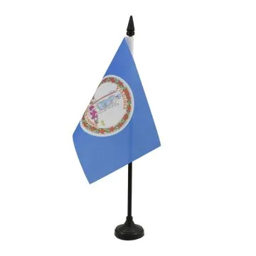 DRAPEAU DE TABLE VIRGINIE 15x10cm - PETIT DRAPEAUX DE BUREAU ETAT AMÉRICAIN - USA - ETATS-UNIS 10 x 15 cm