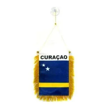 FANION CURAÇAO 15x10cm - Mini drapeau HOLLANDAIS 10 x 15 cm spécial voiture - Bannière