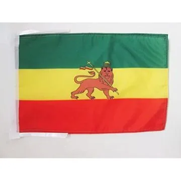 DRAPEAU ETHIOPIE 1897-1974 45x30cm - PAVILLON Í?THIOPIEN AVEC LION 30 x 45 cm haute qualité