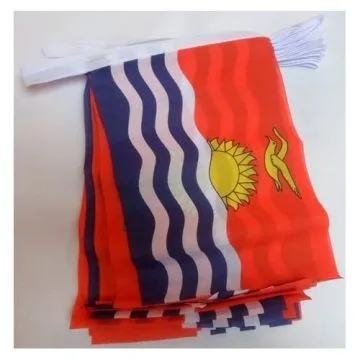 GUIRLANDE 6 mètres 20 DRAPEAUX KIRIBATI 21x15 cm - DRAPEAU KIRIBATIEN 15 x 21 cm