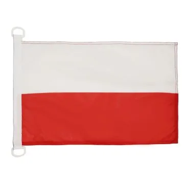 PAVILLON NAUTIQUE POLOGNE 45x30cm - DRAPEAU DE BATEAU POLONAIS 30 x 45 cm