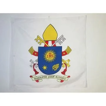 DRAPEAU BLASON DU PAPE FRANÍ?OIS 90x90cm - DRAPEAU Í?CUSSON PAPAL - VATICAN 90 x 90 cm Fourreau pour hampe