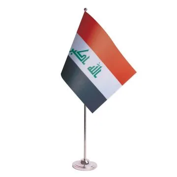 DRAPEAU DE TABLE prestige IRAK 22x15cm en SATIN - GRAND DRAPEAUX DE BUREAU IRAKIEN 15 x 22 cm