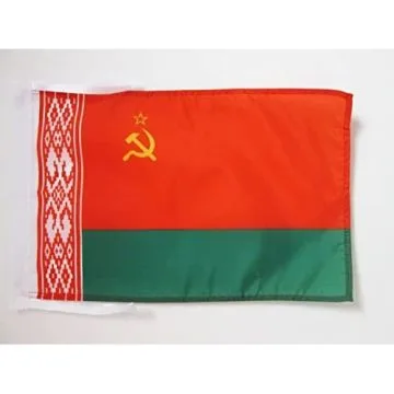 DRAPEAU RÉPUBLIQUE SOCIALISTE SOVIÉTIQUE DE BIÉLORUSSIE 1919-1991 45x30cm - PAVILLON DE LA RSSB D\'URSS 30 x 45 cm haute qualité