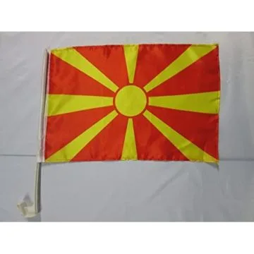 Drapeau de voiture MACÉDOINE 45x30cm - Carflag MACÉDONIEN 30 x 45 cm