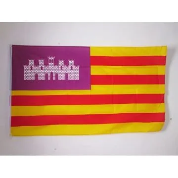 DRAPEAU ILES BALÉARES 150x90cm - DRAPEAU DE LAS ISLAS BALEARES - ESPAGNE 90 x 150 cm - DRAPEAUX