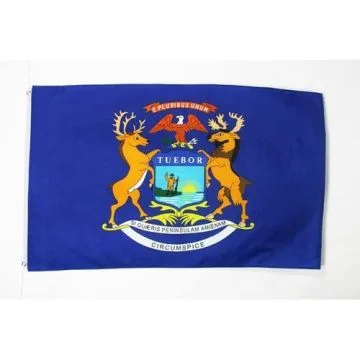 DRAPEAU MICHIGAN 150x90cm - DRAPEAU ETAT AMÉRICAIN - USA - ETATS-UNIS 90 x 150 cm - DRAPEAUX