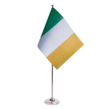 DRAPEAU DE TABLE prestige IRLANDE 22x15cm en SATIN - GRAND DRAPEAUX DE BUREAU IRLANDAIS 15 x 22 cm