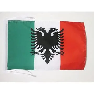 DRAPEAU ARBËRESH D\'ITALIE DU SUD 45x30cm - PAVILLON DES ARBERÈCHES ALBANAIS 30 x 45 cm haute qualité