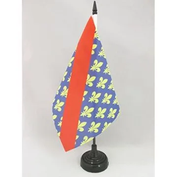DRAPEAU DE TABLE ALLIER 21x14cm - PETIT DRAPEAUX DE BUREAU DÉPARTEMENT FRANÇAIS - AUVERGNE 14 x 21 cm