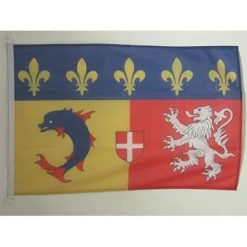 DRAPEAU RHÍ?NE-ALPES 90x60cm - DRAPEAU RHÍ?NALPIN - FRANCE 60 x 90 cm Spécial Extérieur - DRAPEAUX