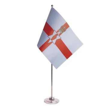 DRAPEAU DE TABLE prestige IRLANDE DU NORD 22x15cm en SATIN - GRAND DRAPEAUX DE BUREAU NORD IRLANDAIS 15 x 22 cm