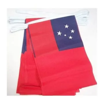Guirlande 12 mètres 20 Drapeaux Samoa 45x30 cm - Drapeau samoan  30 x 45 cm