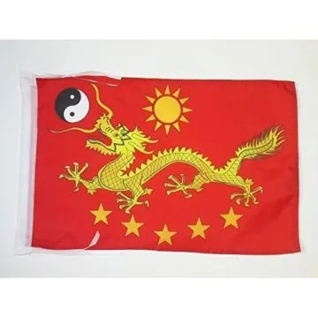 DRAPEAU CHINE IMPÉRIALE NOUVEAU 45x30cm - PAVILLON CHINOIS AVEC DRAGON 30 x 45 cm haute qualité