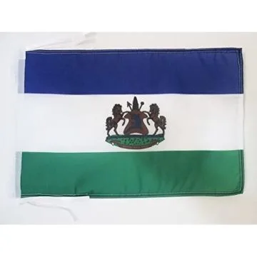 DRAPEAU ETENDARD ROYAL DU LESOTHO 45x30cm - PAVILLON ROYAUME LESOTHO 30 x 45 cm haute qualité