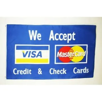 DRAPEAU VISA MASTERCARD 150x90cm - DRAPEAU COMMERÇANT - CARTE BANCAIRE 90 x 150 cm - DRAPEAUX
