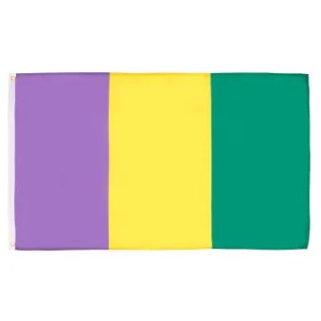 Drapeau Mardi gras 150x90cm - Drapeau du carnaval 90 x 150 cm - Drapeaux