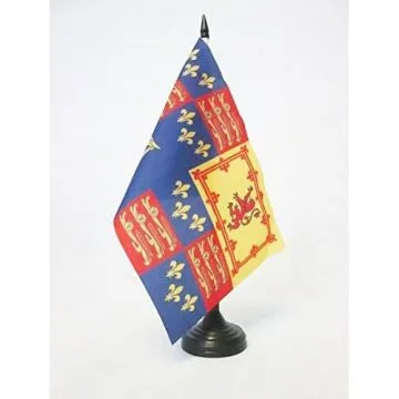 DRAPEAU DE TABLE ROYAL ROYAUME-UNI 1603-1689 21x14cm - PETIT DRAPEAUX DE BUREAU ROIS BRITANNIQUES 14 x 21 cm
