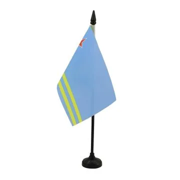 DRAPEAU DE TABLE ARUBA 15x10cm - PETIT DRAPEAUX DE BUREAU ARUBAIS 10 x 15 cm